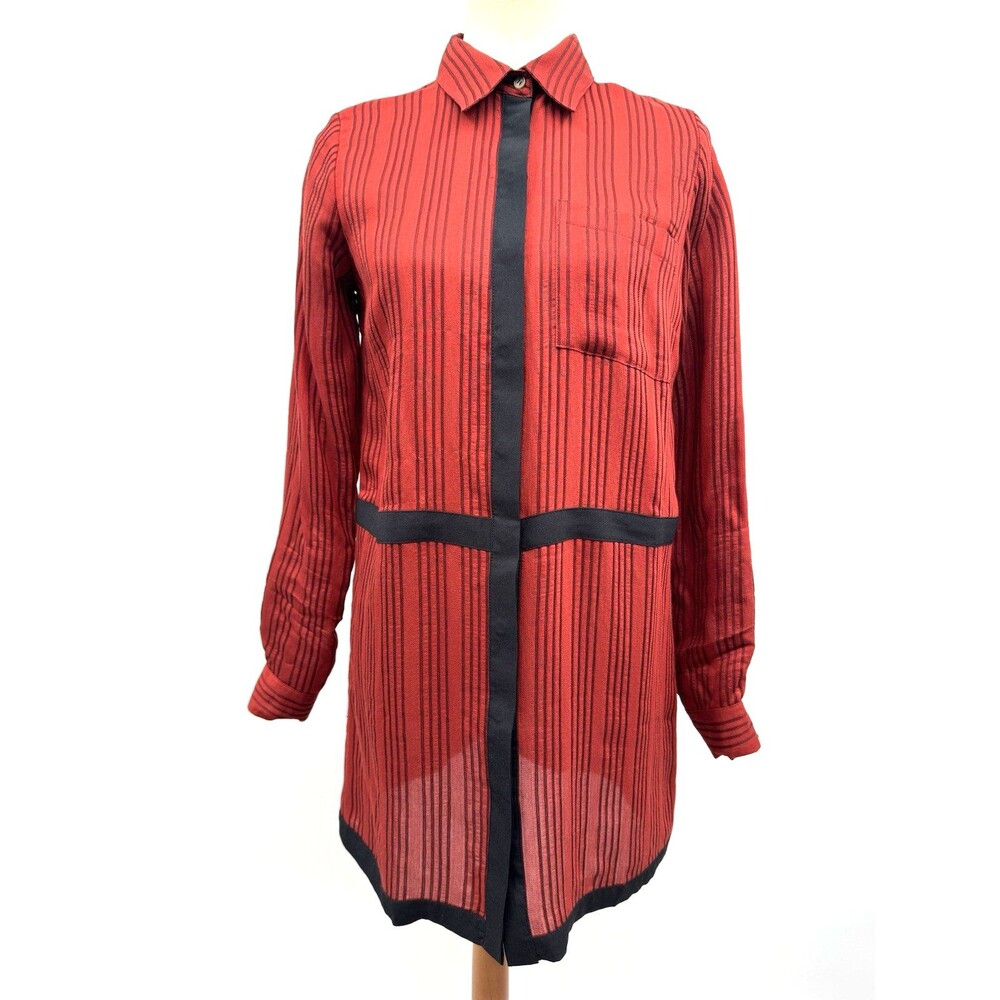 HOUSE OF HARLOW 1960 x Revolve Marie Blouse Spice Red Oversized, Sz XS